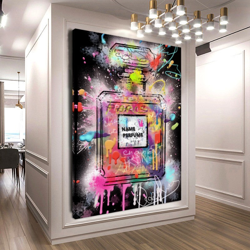 #ChanelArt #PopArt #FashionArt #PerfumeArt #CanvasPrint #ParisianStyle #ModernArt #ColorfulDecor #UniqueGift #WallArt
