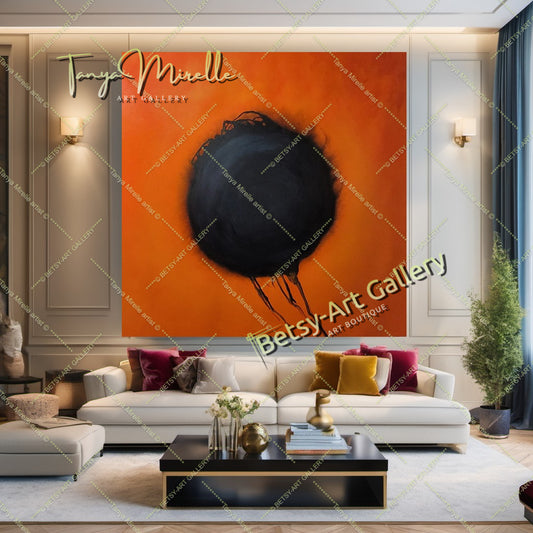 ''Any Fire Flower'' Abstract Art by Otto Piene, Modern Oil Painting on Canvas