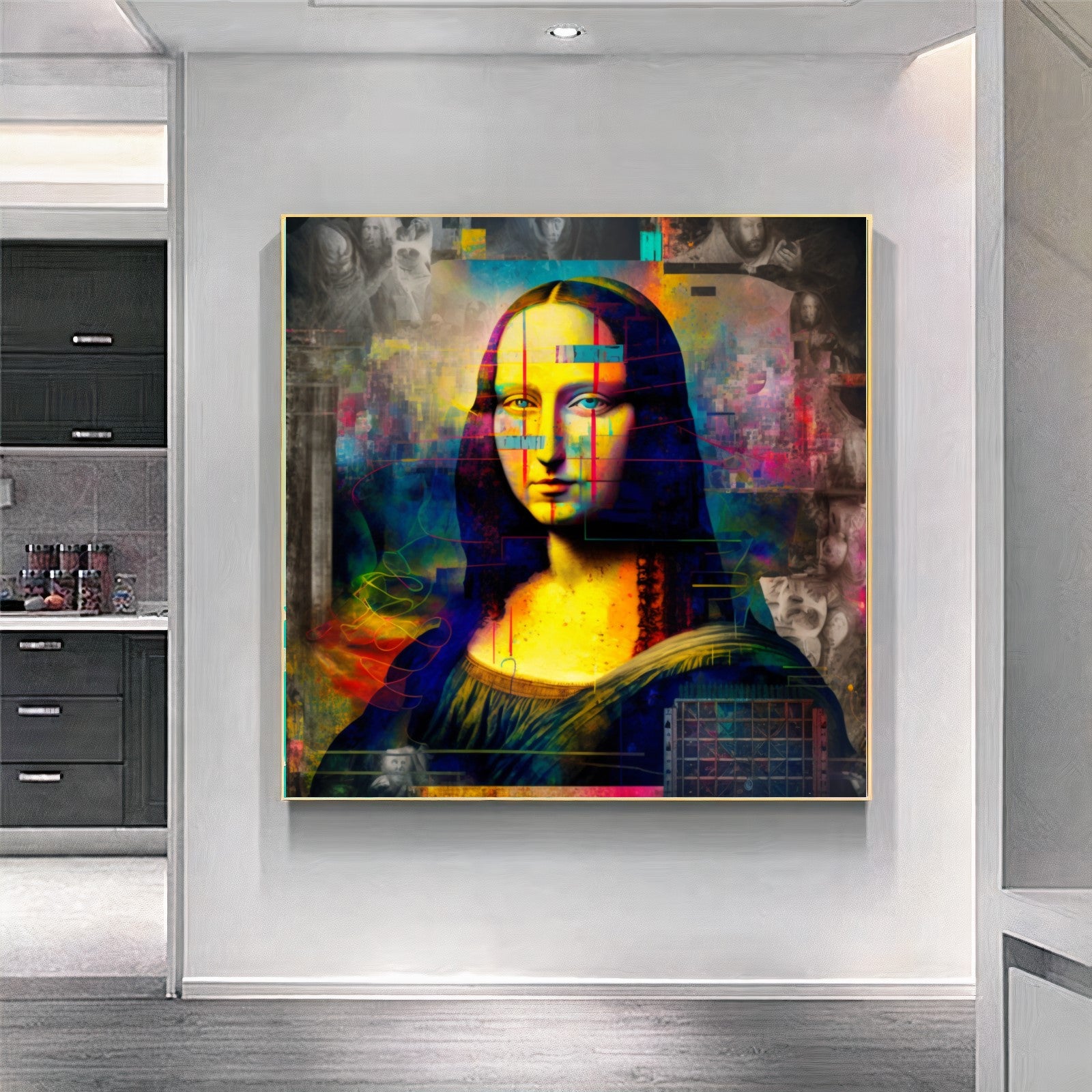 Modern Mona Lisa - Colorful Abstract Graffiti Art {{ shop_name }}Prints canvas print canvas wall art classic art colorful digital art digital collage giclée prints glitch art graffiti art print graffiti canvas art graffiti pop art large canvas print large wall art Large Wall Art Decor Leonardo da Vinci Living Room Art modern art print modern twist Mona Lisa neon pop art print on canvas ready to hang canvas stretched canvas art surreal vibrant wall art prints