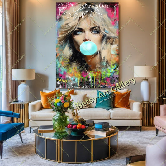 Brigitte Bardot Modern Pop Art Canvas Print #1