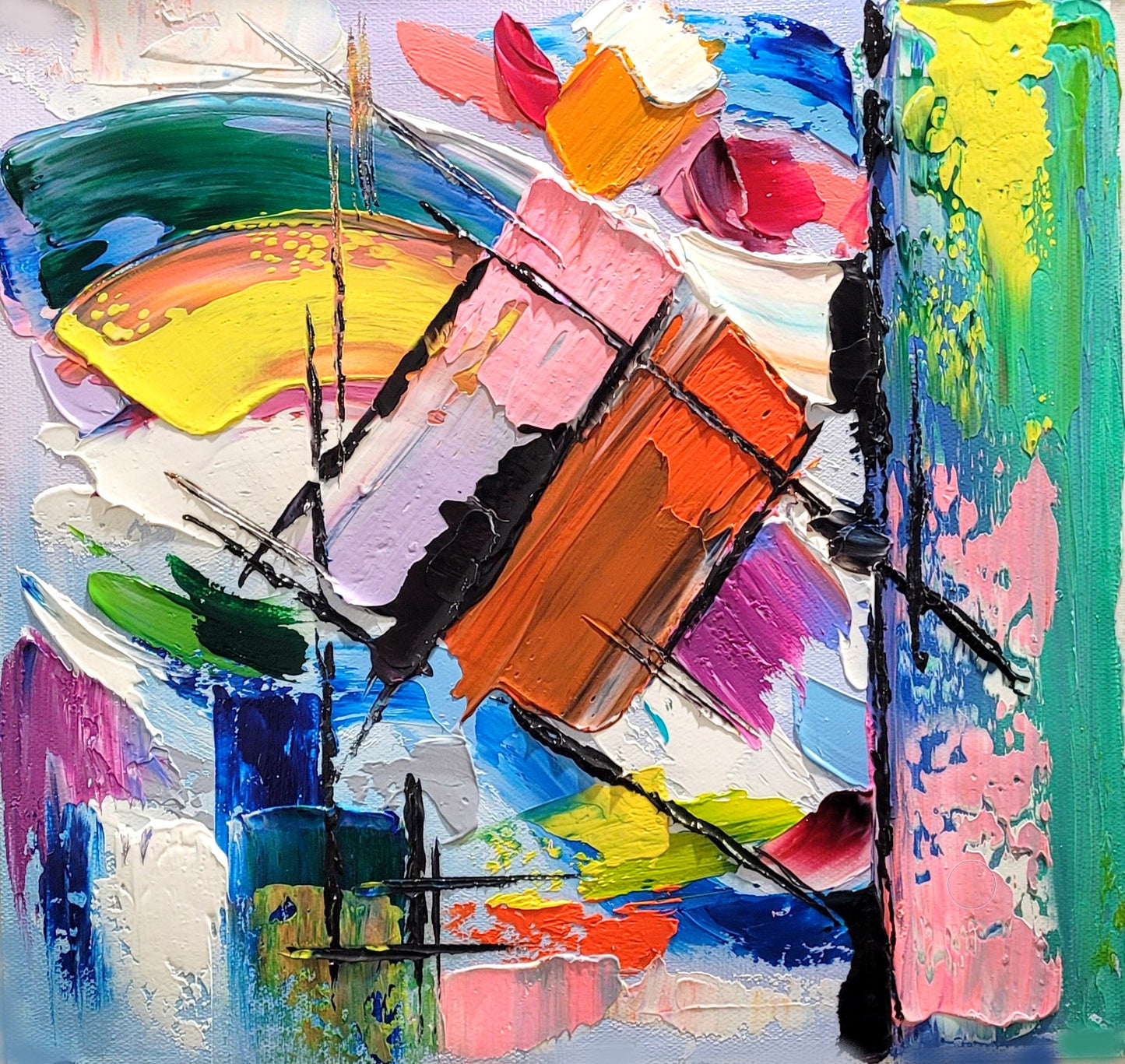 Large Blue Abstract Wall Art - Original Impasto Oil Painting on Canvas