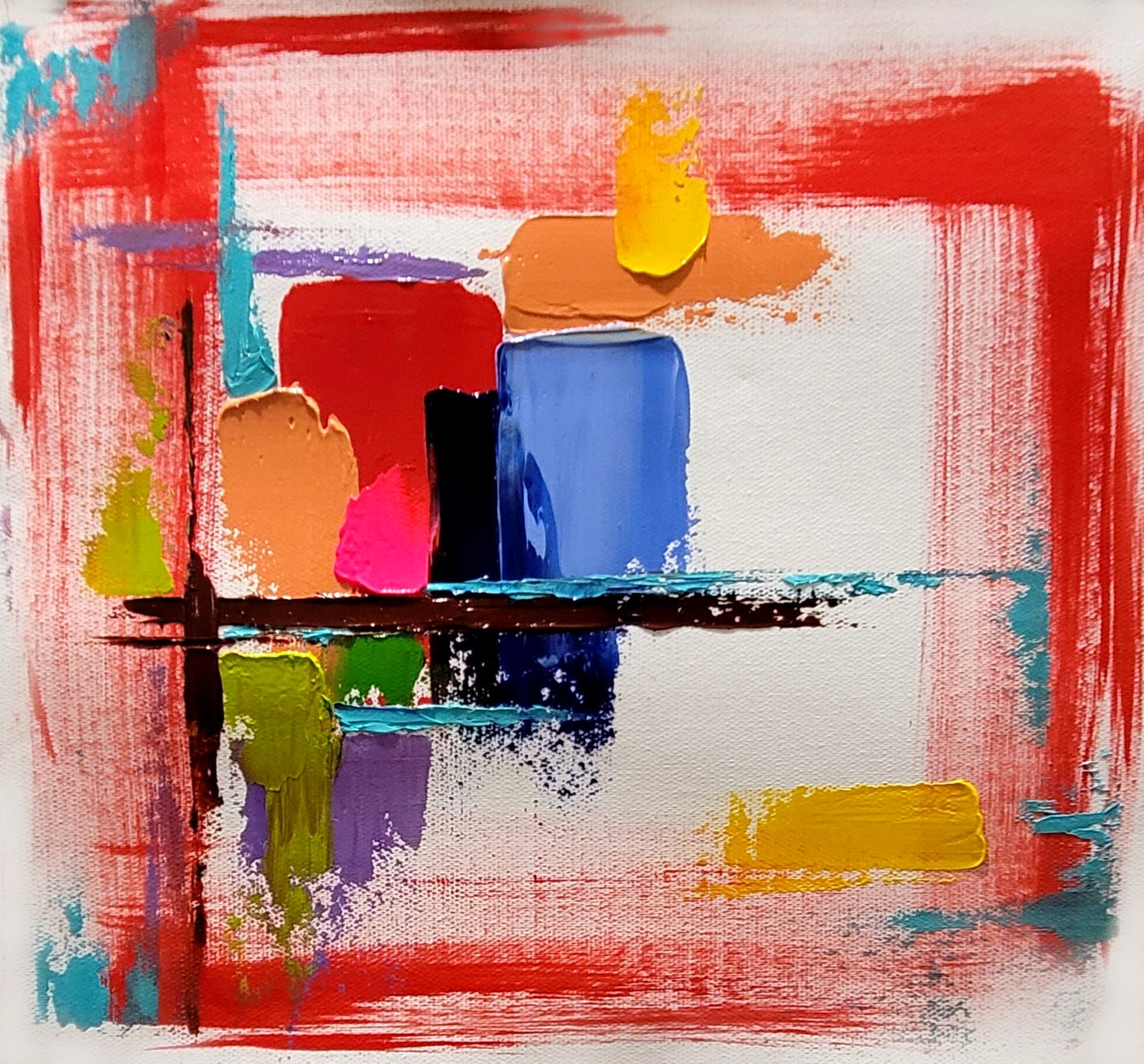 EXTRA LARGE Peinture à l’huile d’empâtement floral sur toile / Pas de cadre