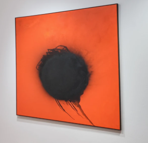 ''Any Fire Flower'' Abstract Art by Otto Piene, Modern Oil Painting on Canvas