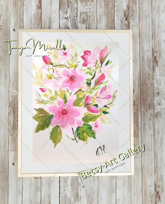 Spring Flowers Watercolor Painting, Botanical Wall Art {{ shop_name }}watercolor art print birthday gift blooming garden art botanical print colorful painting floral art floral painting garden painting gift for mom mediterranean art nature painting paper painting small painting wall art home decor watercolor floral watercolor flowers watercolor landscape watercolor painting wildflowers painting