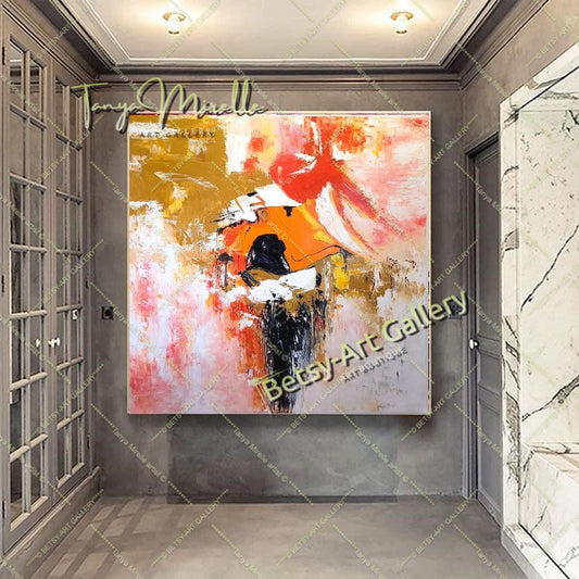 Large Creative Abstract Painting on Canvas for living room