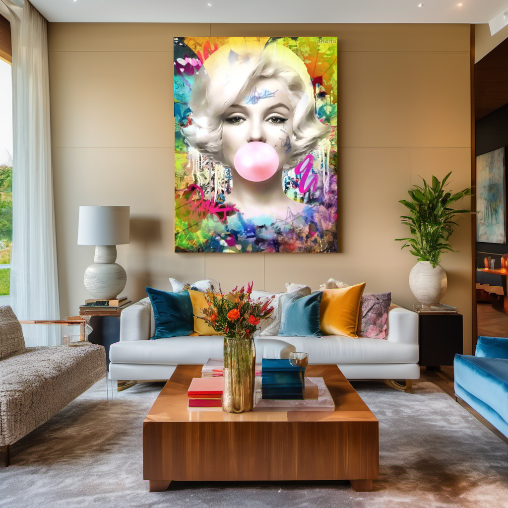 Audrey Hepburn, Marilyn Monroe, Bubble gum Pop Art - Large Canvas Print - Retro Hollywood Print