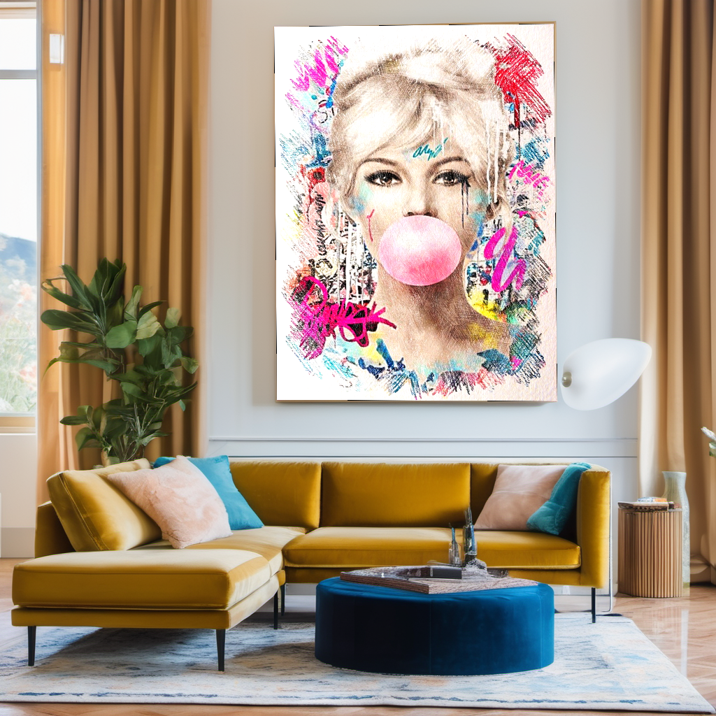 Marilyn Monroe, Audrey Hepburn, Bubble gum Pop Art - Large Canvas Print - Retro Hollywood Print