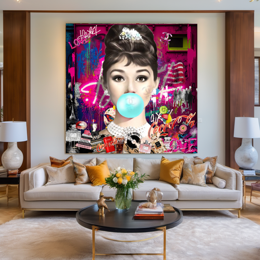 Vibrant Colors Brigitte Bardot, Marilyn Monroe, Audrey Hpburn, Bubble Gum Art, Modern Pop Art Print on Canvas {{ shop_name }}Prints canvas print canvas wall art giclée prints graffiti art print graffiti canvas graffiti canvas art large canvas print large wall art Large Wall Art Decor Living Room Art merilyn monroe art print Merilyn Monroe painting modern abstract art modern art print pop art print print on canvas ready to hang canvas street art on canvas stretched canvas art wall art prints