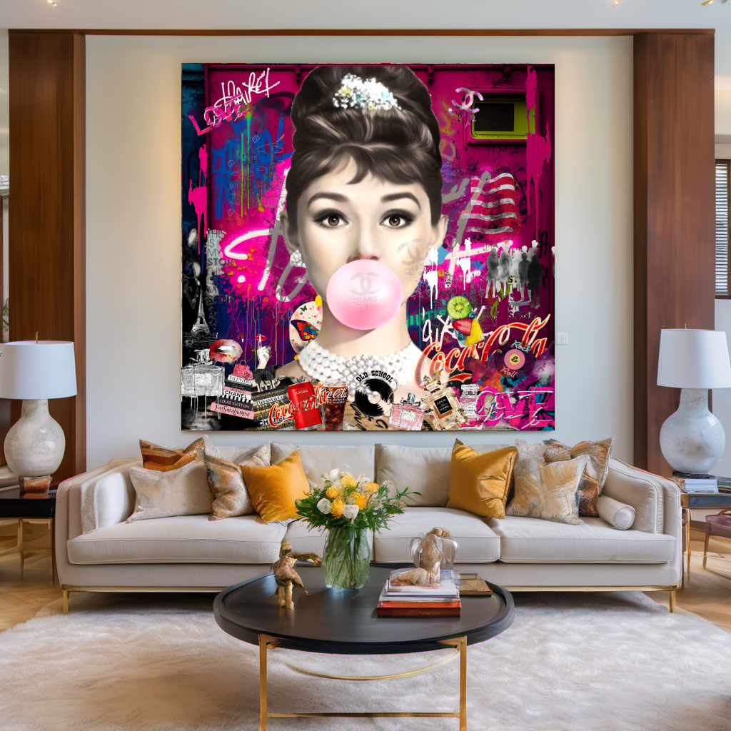 Vibrant Colors Brigitte Bardot, Marilyn Monroe, Audrey Hpburn, Bubble Gum Art, Modern Pop Art Print on Canvas {{ shop_name }}Prints canvas print canvas wall art giclée prints graffiti art print graffiti canvas graffiti canvas art large canvas print large wall art Large Wall Art Decor Living Room Art merilyn monroe art print Merilyn Monroe painting modern abstract art modern art print pop art print print on canvas ready to hang canvas street art on canvas stretched canvas art wall art prints