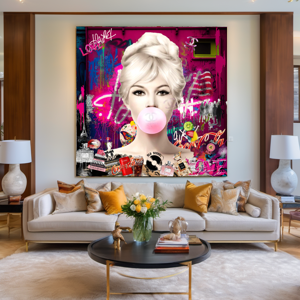 Vibrant Colors Brigitte Bardot, Marilyn Monroe, Audrey Hpburn, Bubble Gum Art, Modern Pop Art Print on Canvas {{ shop_name }}Prints canvas print canvas wall art giclée prints graffiti art print graffiti canvas graffiti canvas art large canvas print large wall art Large Wall Art Decor Living Room Art merilyn monroe art print Merilyn Monroe painting modern abstract art modern art print pop art print print on canvas ready to hang canvas street art on canvas stretched canvas art wall art prints