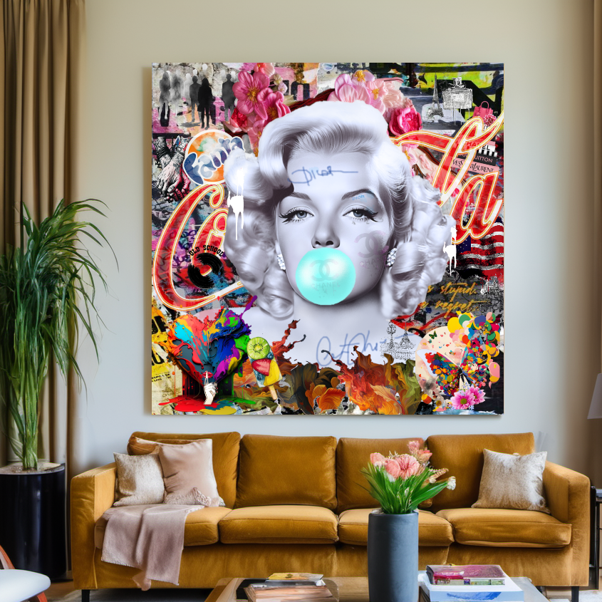 Marilyn Monroe blowing Bubble Gum, Celebreti Portrait, Modern Pop Art Print on Canvas {{ shop_name }}Prints canvas print canvas wall art giclée prints graffiti art print graffiti canvas graffiti canvas art large canvas print large wall art Large Wall Art Decor Living Room Art merilyn monroe art print Merilyn Monroe painting modern abstract art modern art print pop art print print on canvas ready to hang canvas street art on canvas stretched canvas art wall art prints