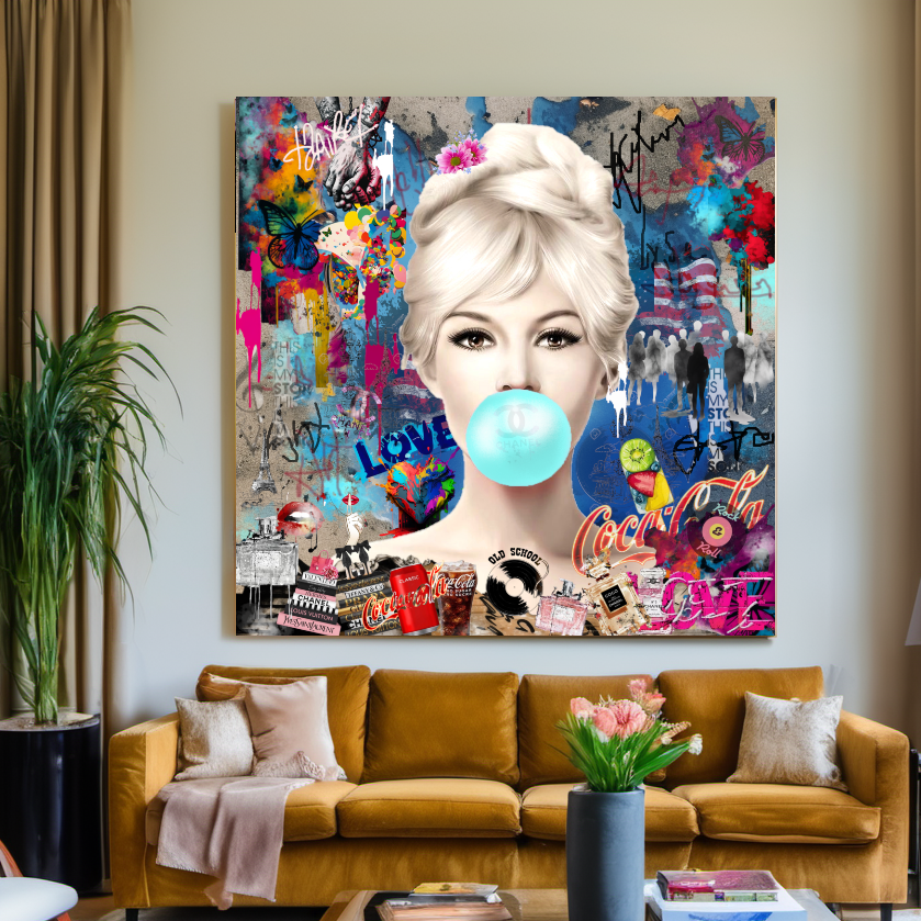 Marilyn Monroe, Audrey Hpburn, Bubble Gum Art, Modern Pop Art Print on Canvas {{ shop_name }}Prints canvas print canvas wall art giclée prints graffiti art print graffiti canvas graffiti canvas art large canvas print large wall art Large Wall Art Decor Living Room Art merilyn monroe art print Merilyn Monroe painting modern abstract art modern art print pop art print print on canvas ready to hang canvas street art on canvas stretched canvas art wall art prints