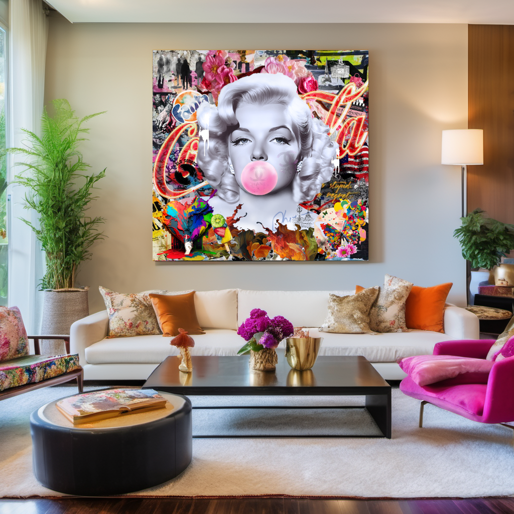 Marilyn Monroe blowing Bubble Gum, Celebreti Portrait, Modern Pop Art Print on Canvas {{ shop_name }}Prints canvas print canvas wall art giclée prints graffiti art print graffiti canvas graffiti canvas art large canvas print large wall art Large Wall Art Decor Living Room Art merilyn monroe art print Merilyn Monroe painting modern abstract art modern art print pop art print print on canvas ready to hang canvas street art on canvas stretched canvas art wall art prints