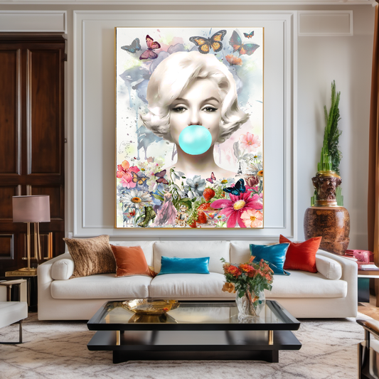 Floral Woman Art, Audrey Hepburn, Marilyn Monroe and Brigitte Bardot, Modern Pop Art Canvas Print
