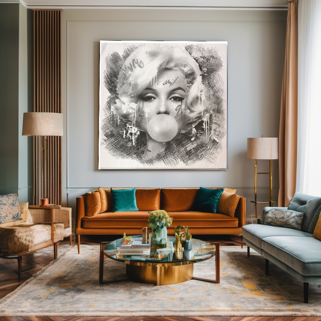 Graffiti Art Blue Marilyn Monroe blowing Bubble Gum, Modern Pop Art Print on Canvas {{ shop_name }}Prints canvas print canvas wall art giclée prints graffiti art print graffiti canvas graffiti canvas art large canvas print large wall art Large Wall Art Decor Living Room Art merilyn monroe art print Merilyn Monroe painting modern abstract art modern art print pop art print print on canvas ready to hang canvas street art on canvas stretched canvas art wall art prints