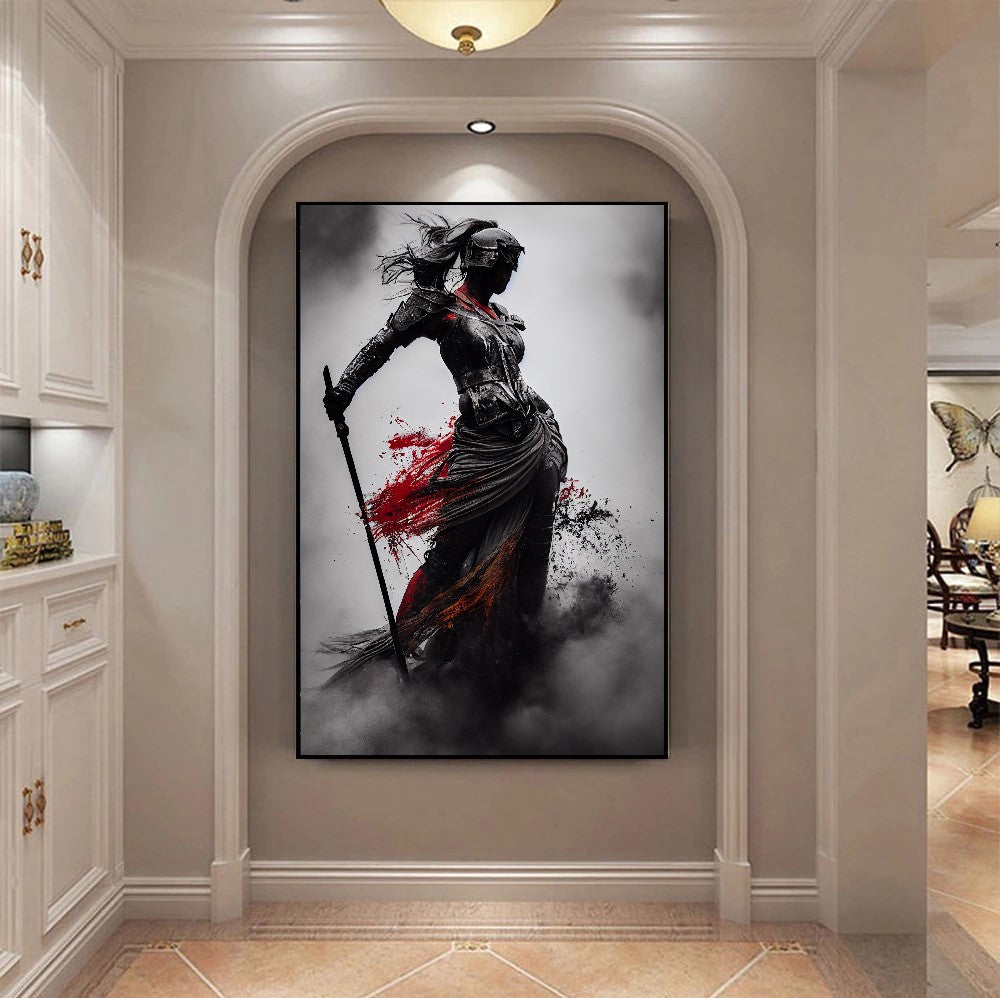 Woman Warrior Art Print - Inspirational Female Strength Decor {{ shop_name }}Prints art print canvas print canvas wall art colorful wall art empowerment art fantasy art female strength feminist art giclée prints heroic inspirational art large canvas print modern canvas art mythological powerful women print on canvas ready to hang canvas stretched canvas art strong woman vibrant canvas print wall art prints wall decor wall decor for home warrior art warrior print woman warrior