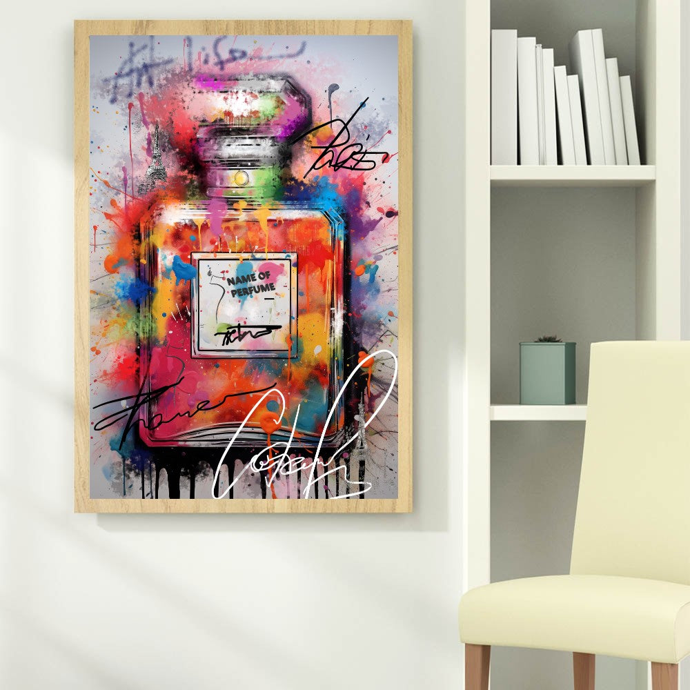 #ChanelArt #PopArt #FashionArt #PerfumeArt #CanvasPrint #ParisianStyle #ModernArt #ColorfulDecor #UniqueGift #WallArt