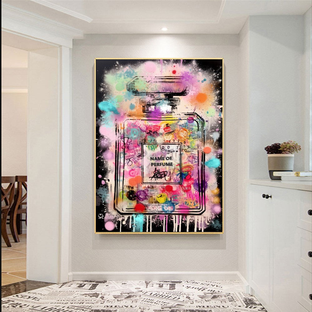 #ChanelArt #PopArt #FashionArt #PerfumeArt #CanvasPrint #ParisianStyle #ModernArt #ColorfulDecor #UniqueGift #WallArt