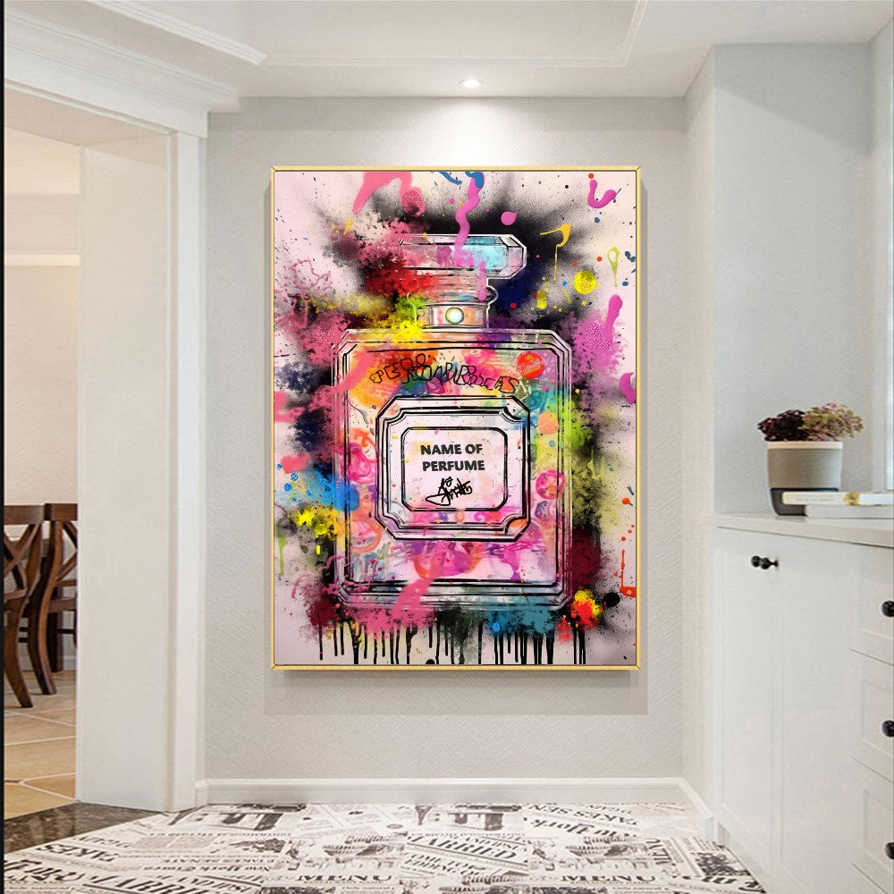 #ChanelArt #PopArt #FashionArt #PerfumeArt #CanvasPrint #ParisianStyle #ModernArt #ColorfulDecor #UniqueGift #WallArt