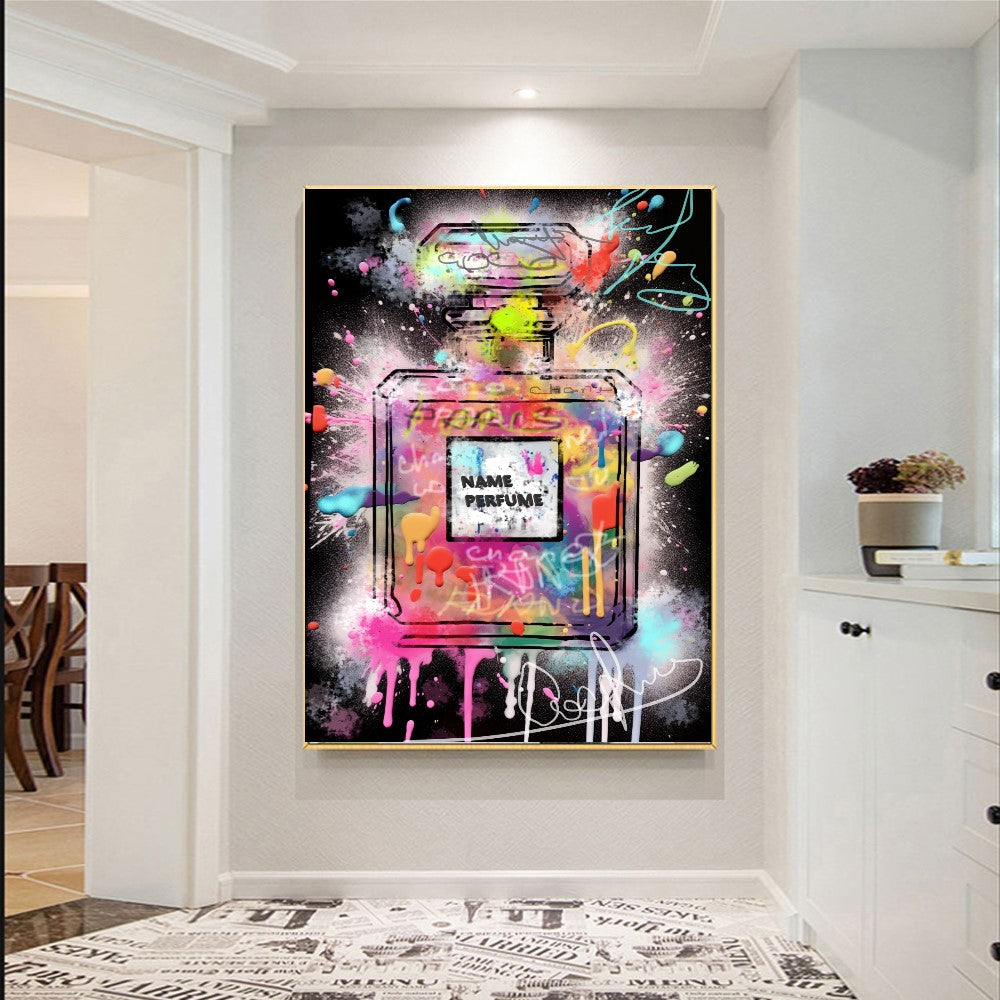 #ChanelArt #PopArt #FashionArt #PerfumeArt #CanvasPrint #ParisianStyle #ModernArt #ColorfulDecor #UniqueGift #WallArt