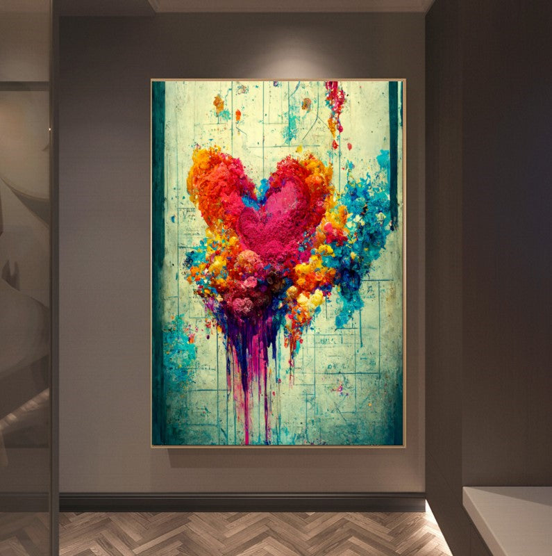 Heart Floral Art Print - Romantic Nature-Inspired Wall Decor {{ shop_name }}Prints canvas print canvas wall art colorful wall art giclée prints large canvas print modern canvas art print on canvas ready to hang canvas stretched canvas art vibrant canvas print wall art prints wall decor for home