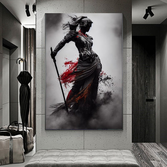Woman Warrior Art Print - Inspirational Female Strength Decor {{ shop_name }}Prints art print canvas print canvas wall art colorful wall art empowerment art fantasy art female strength feminist art giclée prints heroic inspirational art large canvas print modern canvas art mythological powerful women print on canvas ready to hang canvas stretched canvas art strong woman vibrant canvas print wall art prints wall decor wall decor for home warrior art warrior print woman warrior