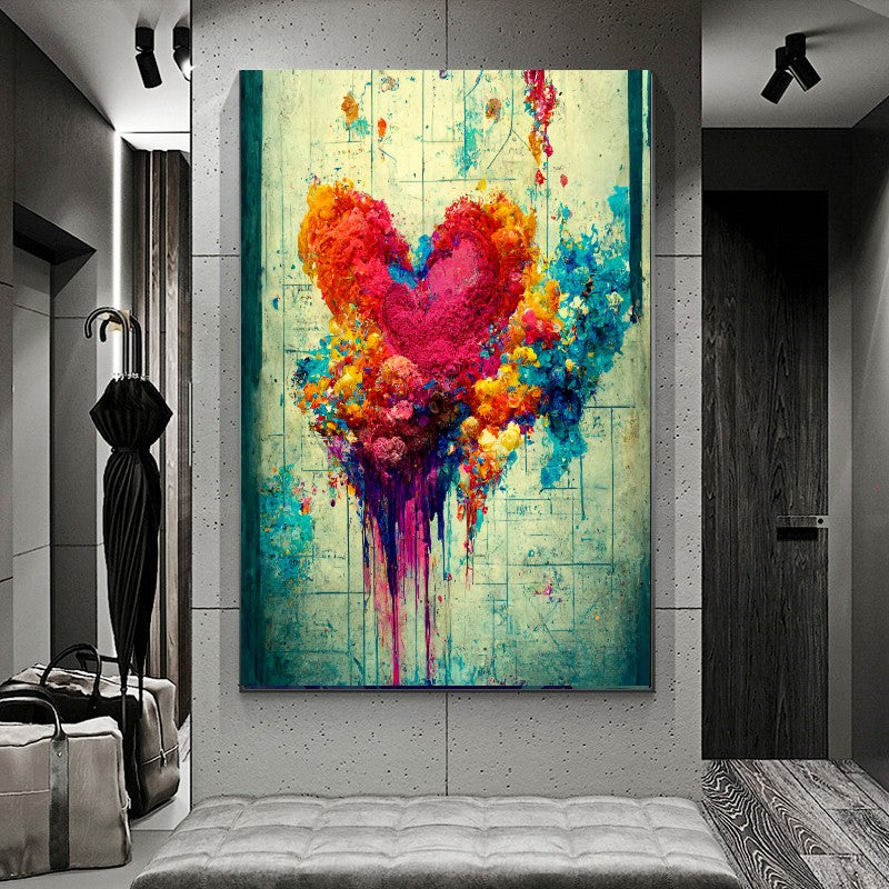 Heart Floral Art Print - Romantic Nature-Inspired Wall Decor {{ shop_name }}Prints canvas print canvas wall art colorful wall art giclée prints large canvas print modern canvas art print on canvas ready to hang canvas stretched canvas art vibrant canvas print wall art prints wall decor for home