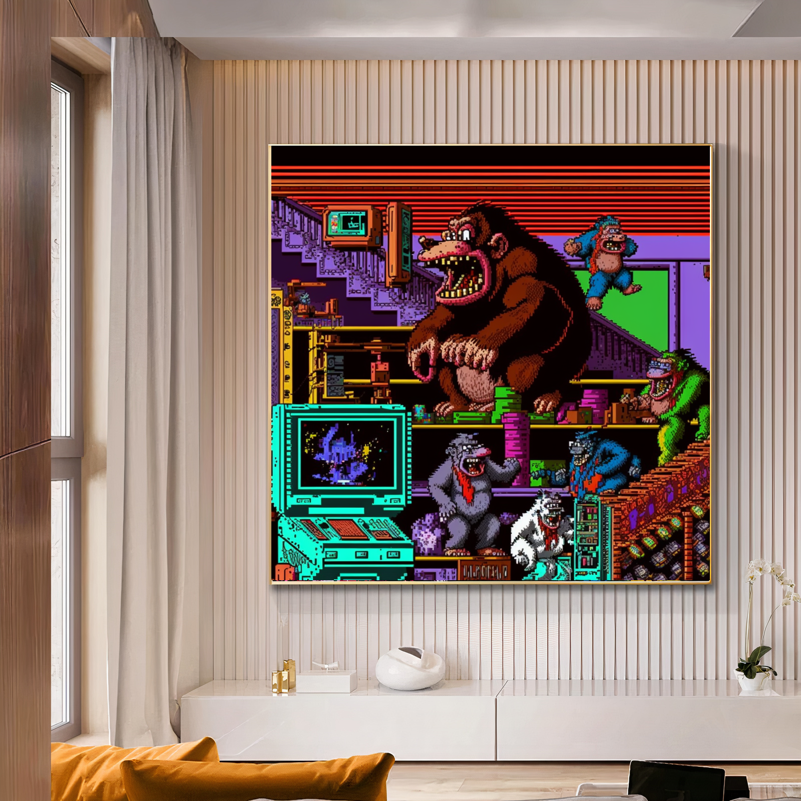 Mario Game Art - Retro Nintendo-Inspired Decor for Gamers {{ shop_name }}Prints canvas print canvas wall art classic game collectible gamer gift gaming decor gaming room decor geek art giclée prints large canvas print large wall art Large Wall Art Decor Living Room Art Mario Mario Bros modern art print Nintendo nostalgic pixel art pop culture print on canvas ready to hang canvas retro gaming stretched canvas art Super Mario video game art wall art prints