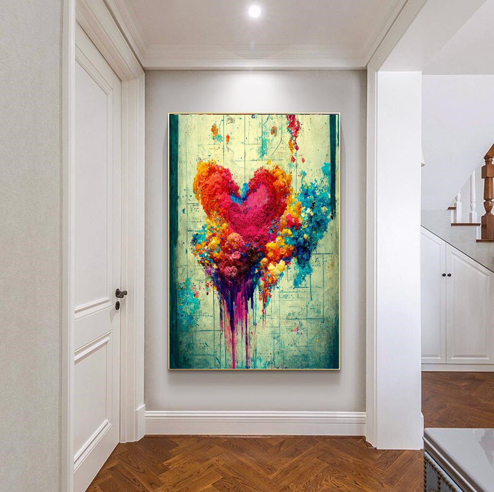 Heart Floral Art Print - Romantic Nature-Inspired Wall Decor {{ shop_name }}Prints canvas print canvas wall art colorful wall art giclée prints large canvas print modern canvas art print on canvas ready to hang canvas stretched canvas art vibrant canvas print wall art prints wall decor for home