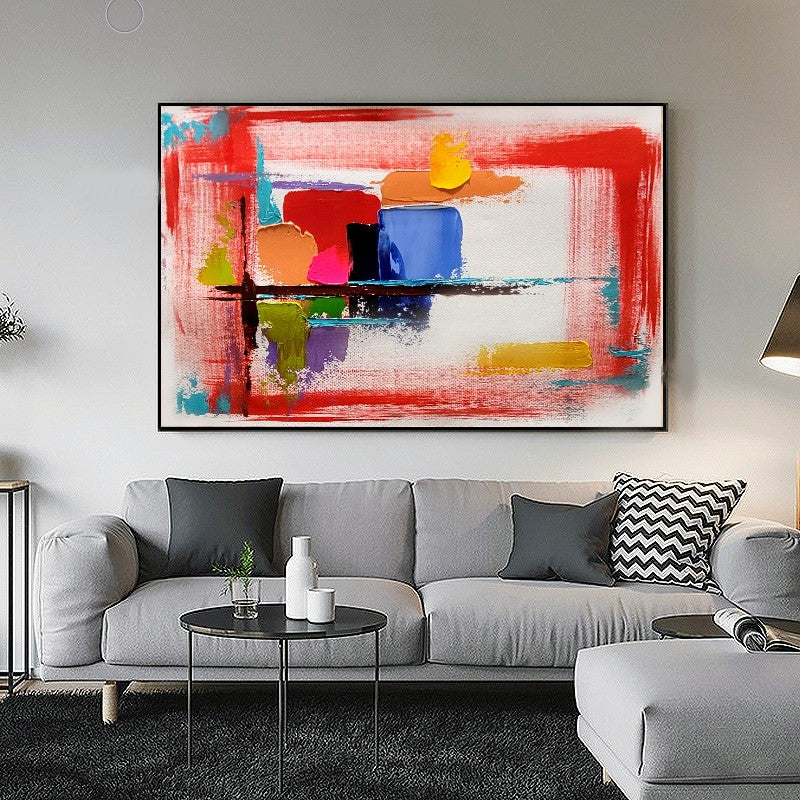 EXTRA LARGE Peinture à l’huile d’empâtement floral sur toile / Pas de cadre