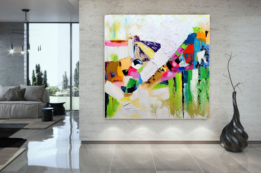 Large Modern Abstract Art for Living room, Impasto Oil Painting on Canvas