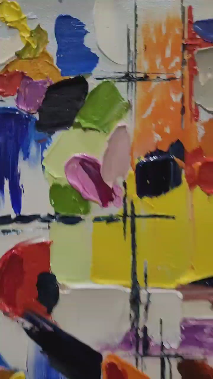 impasto oil painting, abstract art, textured canvas, colorful painting, modern wall art, original artwork, thick paint strokes, vibrant colors, unique decor, contemporary painting, home decor, living room art, abstract expressionism, artistic gift, gallery art, handmade painting, large wall art, multicolor abstract, creative painting, fine art, kaleidoscope art, dreamy art