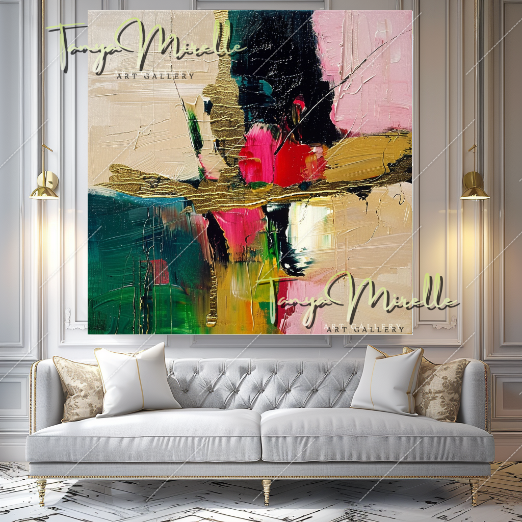 Modern Abstract Oil Painting on Canvas, Textured Art #209