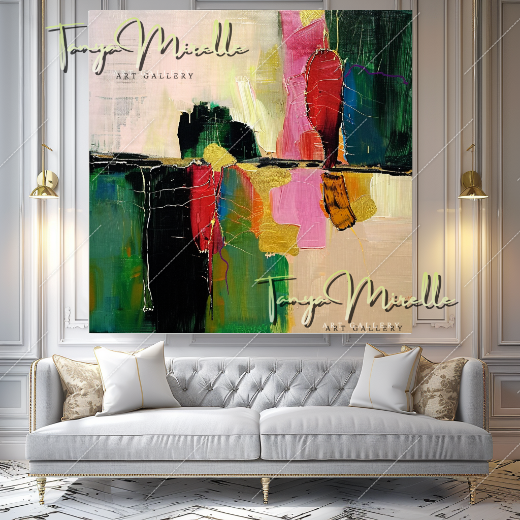 Modern Abstract Oil Painting on Canvas, Textured Art #209
