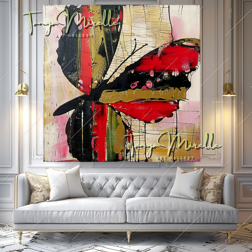 Handmade Abstract Oil Painting, Statement Wall Art #210