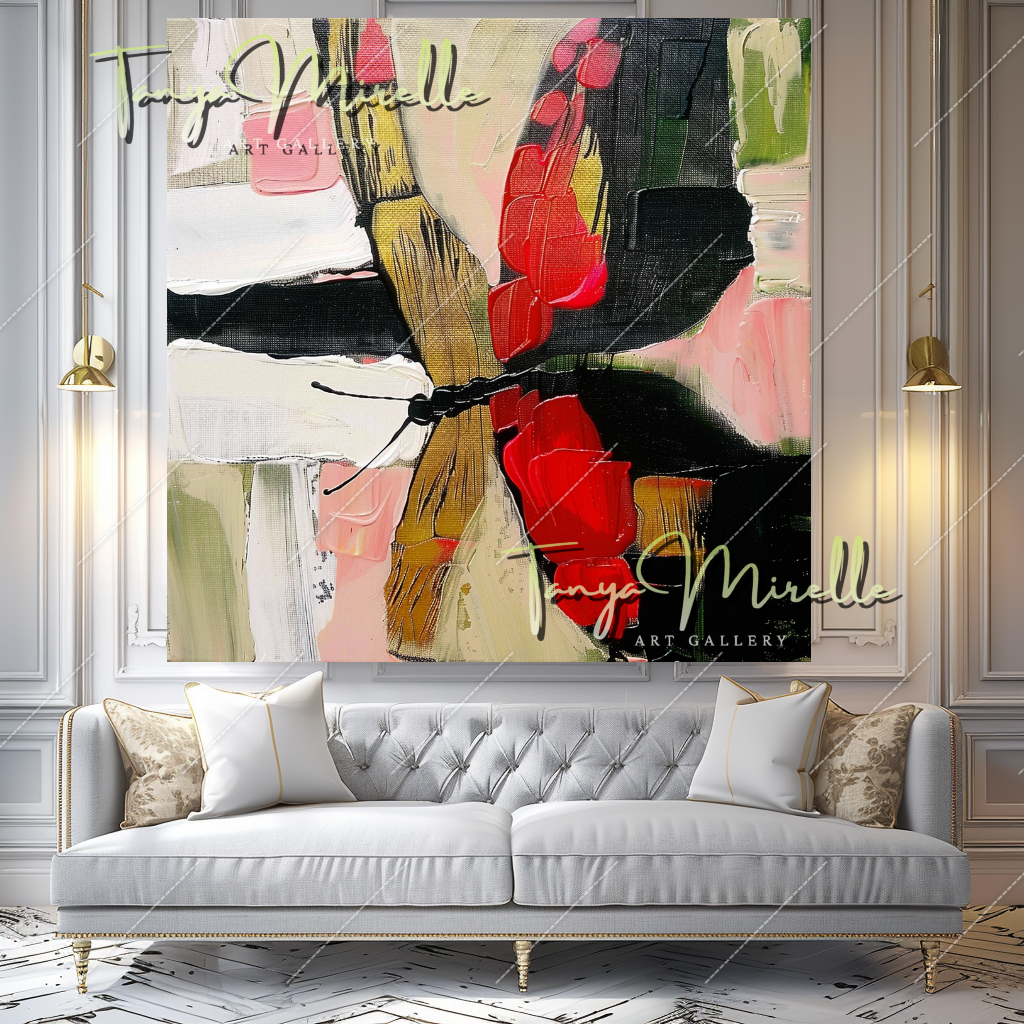 Handmade Abstract Oil Painting, Statement Wall Art #210
