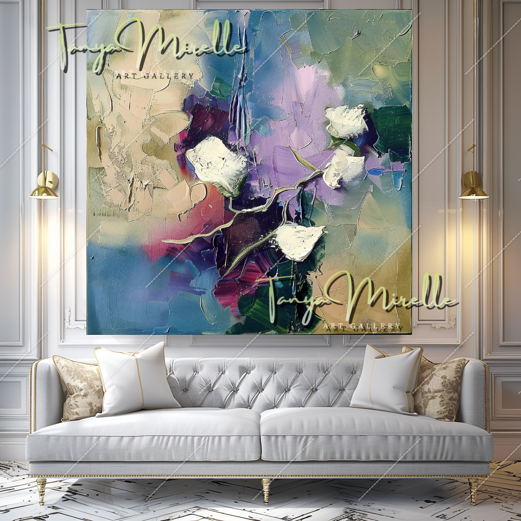 Luxury Abstract Oil Painting, Colorful Home Decor #212