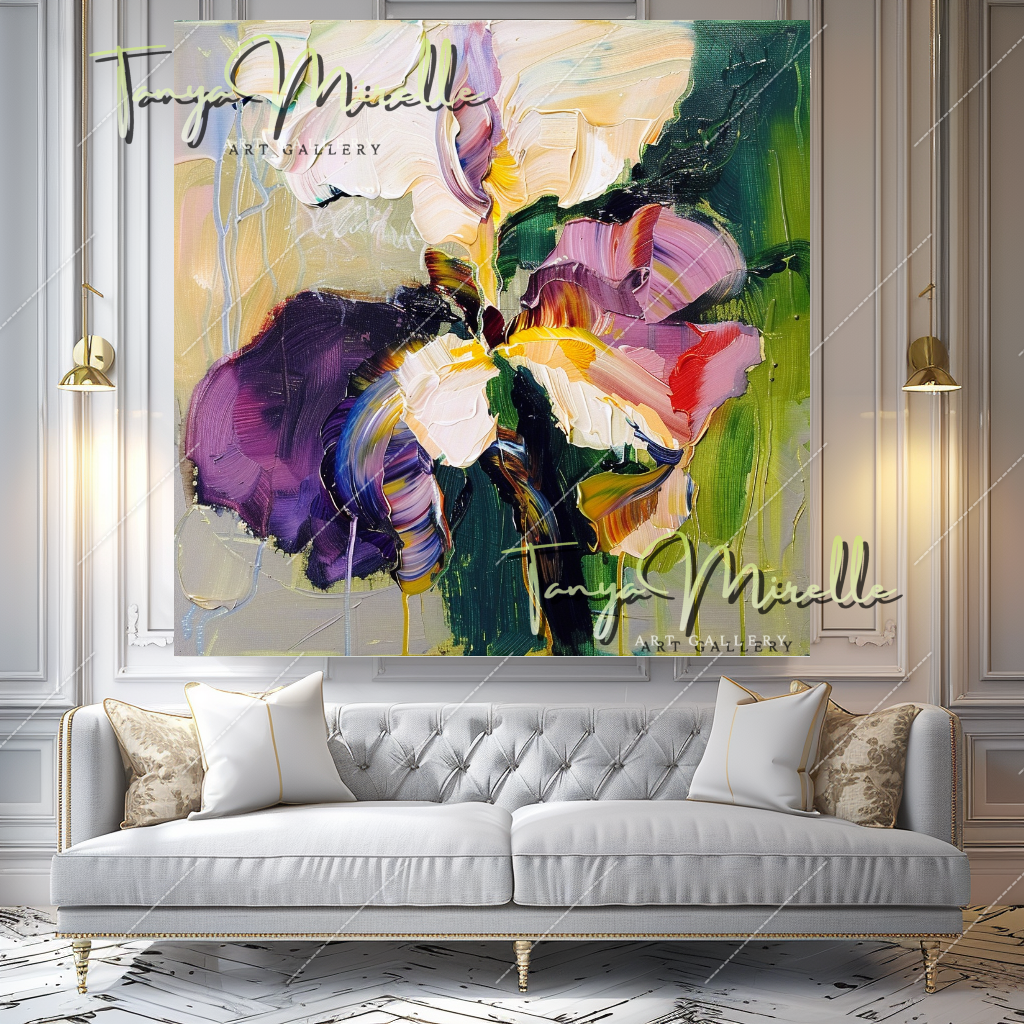 Modern Abstract Oil Painting, Bold Color Canvas #216