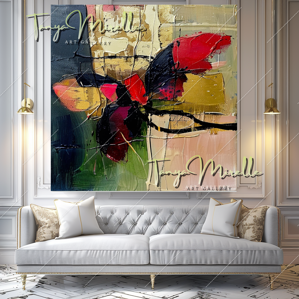 Large Abstract Oil Painting on Canvas, Modern Wall Art #208