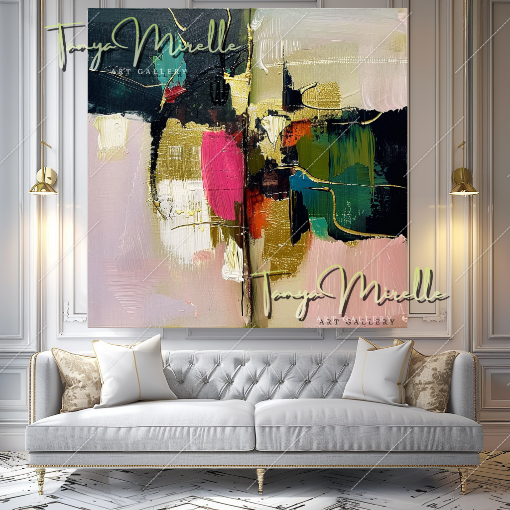 Modern Abstract Oil Painting on Canvas, Textured Art #209