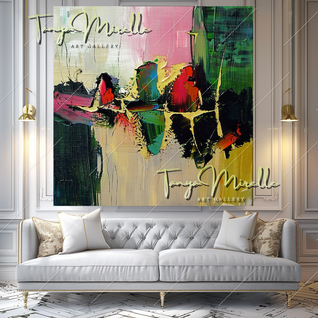 Modern Abstract Oil Painting on Canvas, Textured Art #209