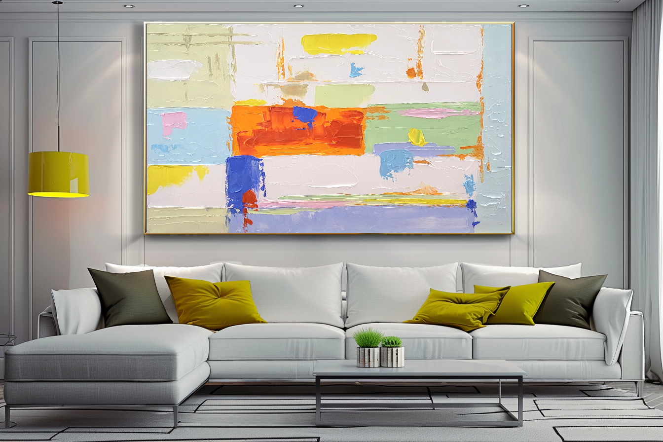 Large Modern Abstract Wall Art for Living room, Impasto Oil Painting on Canvas