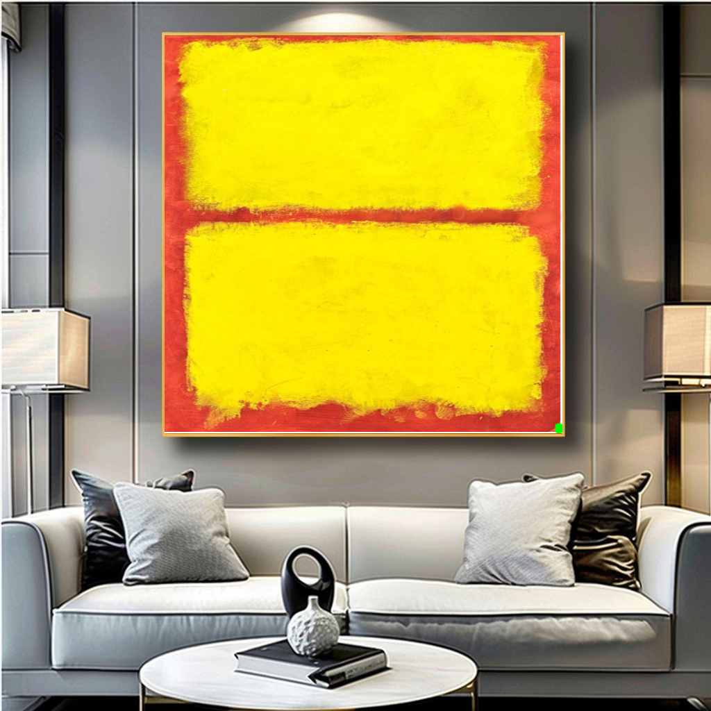 LARGE MODERN ABSTRACT WALL ART, Mark Rothko Inspired, Oil Painting on Canvas - Red Black Orange