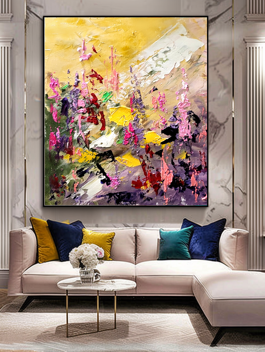 Large Modern Abstract Art for Living room, Impasto Oil Painting on Canvas, Handmade Art for sale