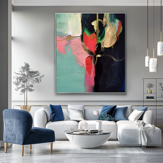 Original Abstract Impasto Oil Painting – Modern Textured Canvas Art for Living Room