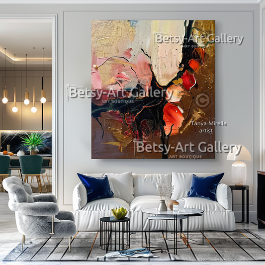 Vibrant Colors Abstract Painting on Canvas - Textured Impasto Artwork #61