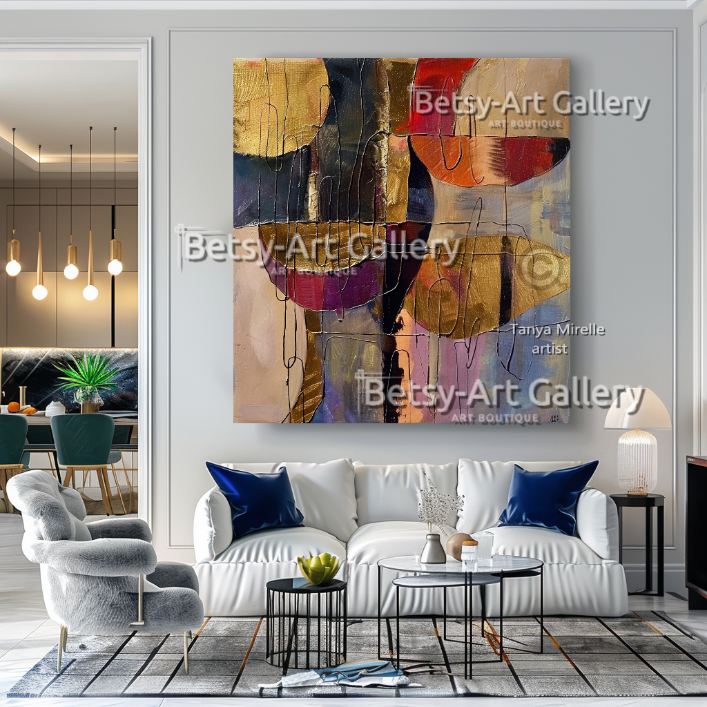 EXTRA LARGE Peinture à l’huile d’empâtement sur toile / Pas de cadre