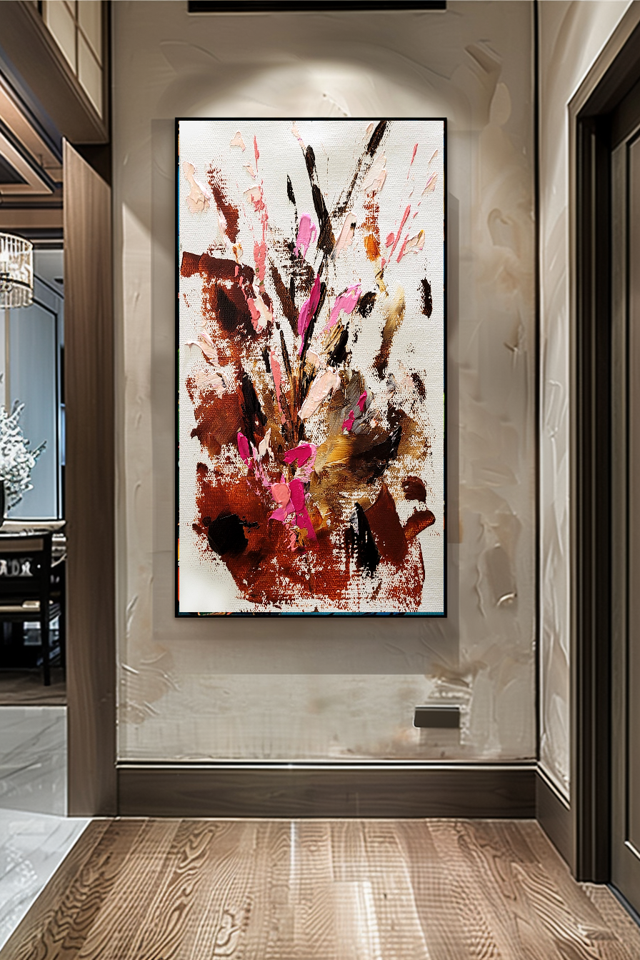 Large Modern Abstract Art for Living room, Impasto Oil Painting on Canvas, Autumn Blossom - Canvas ArtHandmade Art for sale