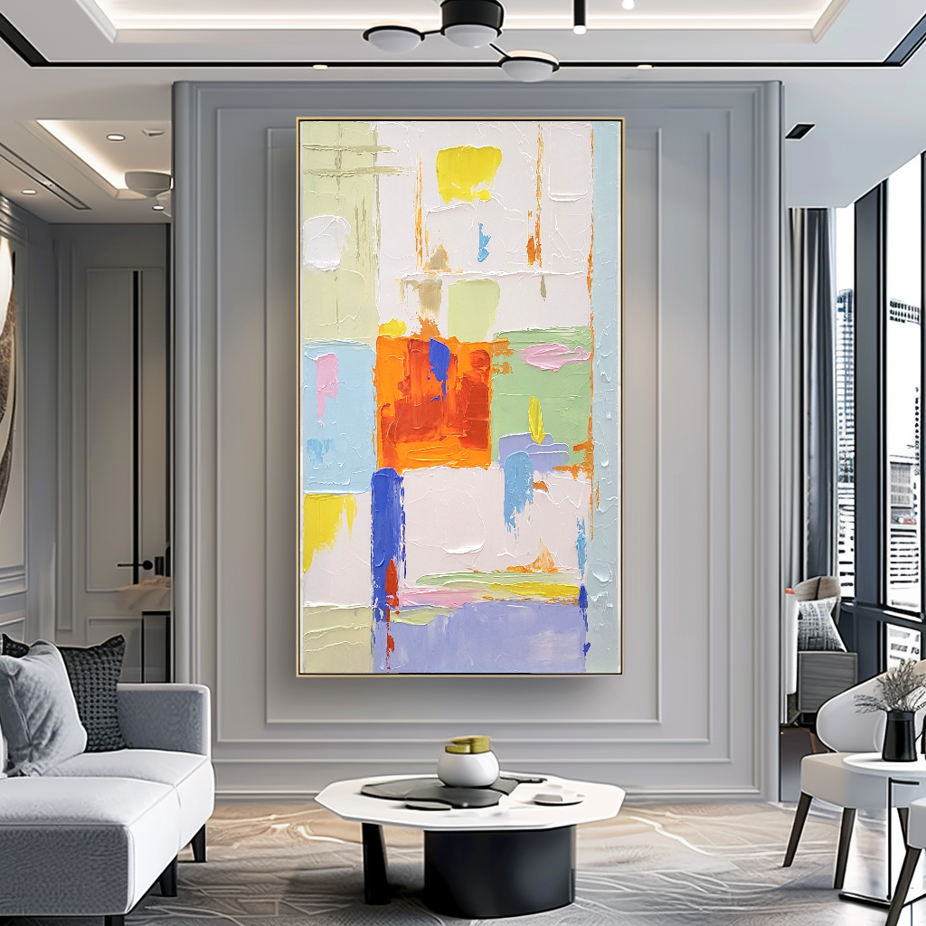 Large Modern Abstract Wall Art for Living room, Impasto Oil Painting on Canvas