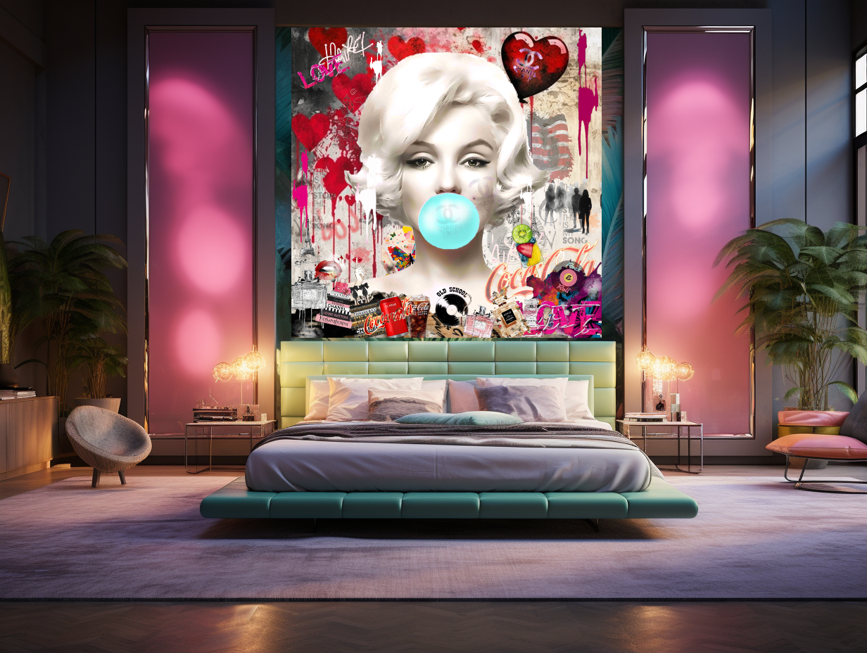 Marilyn Monroe blowing Bubble Gum, Celebreti Portrait, Modern Pop Art Print on Canvas {{ shop_name }}Prints canvas print canvas wall art giclée prints graffiti art print graffiti canvas graffiti canvas art large canvas print large wall art Large Wall Art Decor Living Room Art merilyn monroe art print Merilyn Monroe painting modern abstract art modern art print pop art print print on canvas ready to hang canvas street art on canvas stretched canvas art wall art prints